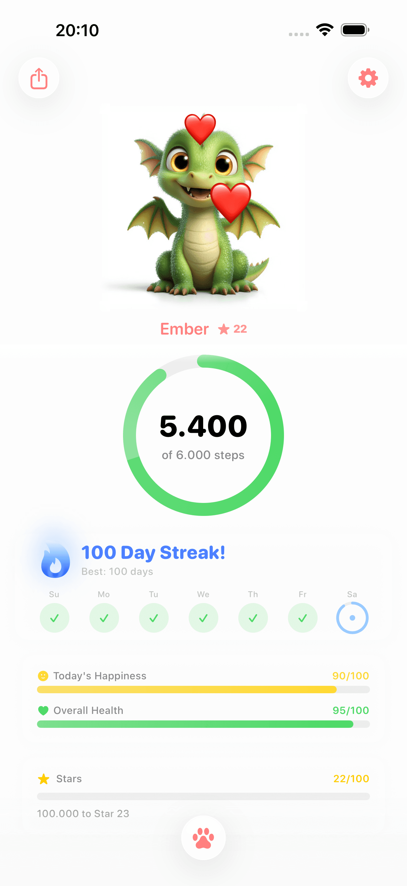 Ember the dragon on a 100 day streak